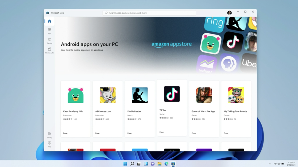 Android apps in Windows 11 te downloaden via de Amazon app Store