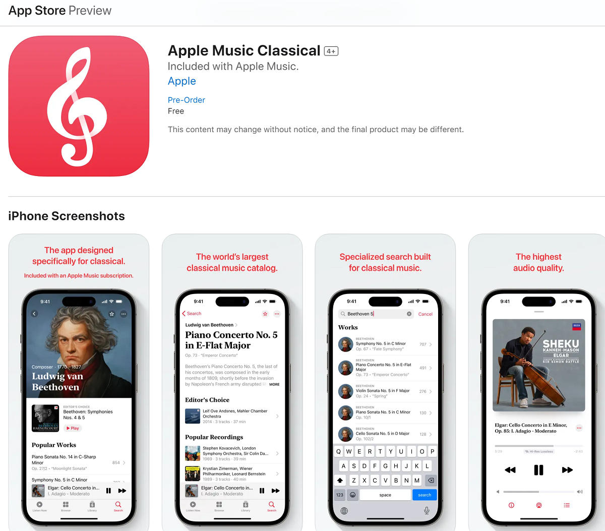 Apple Music Classical App Store 1