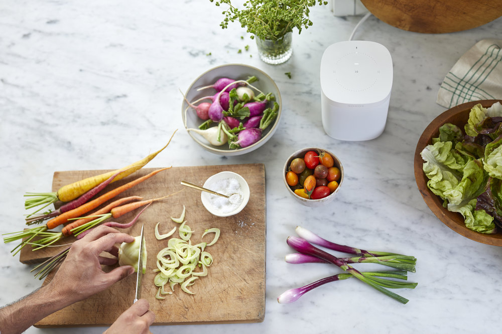 Google Assistent op Sonos tijdens koken