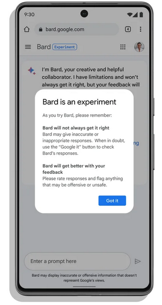 Google Bard experiment