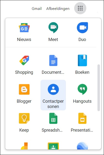 Google Contactpersonen 2