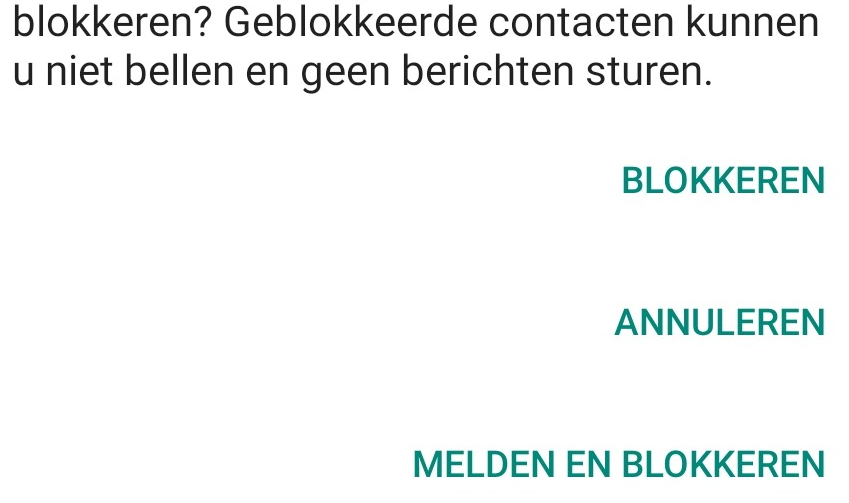 Iemand blokkeren uitsnede android