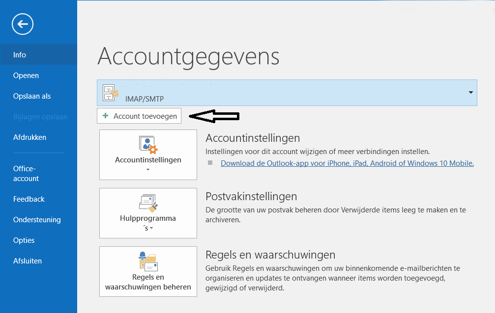 Outlook Accountgegevens