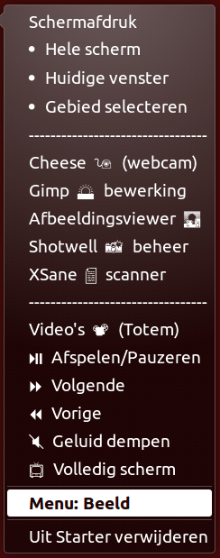 Menu Beeld