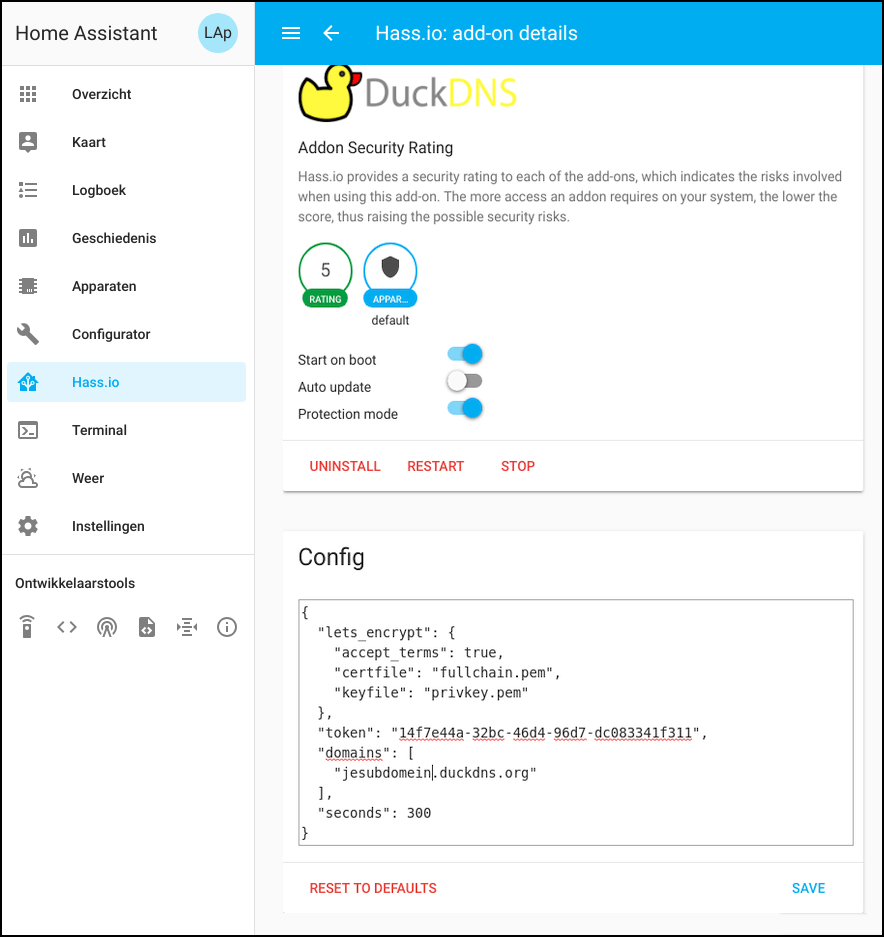 duckdns configuratie 2