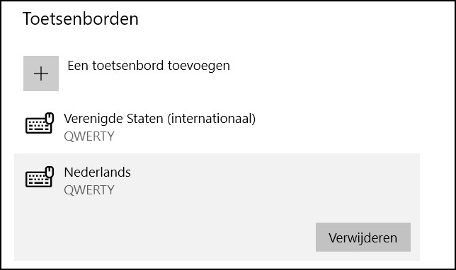 Ophef monteren vrijgesteld PC-Active - Toetsenbord wijzigen in Windows 10