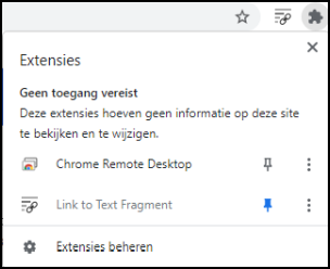 Schermafbeelding Chrome Extensies 2