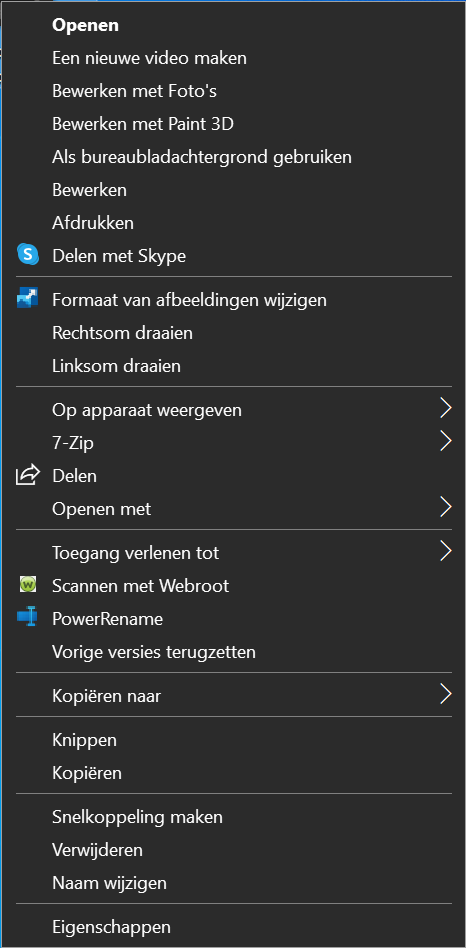 Resizer contextmenu