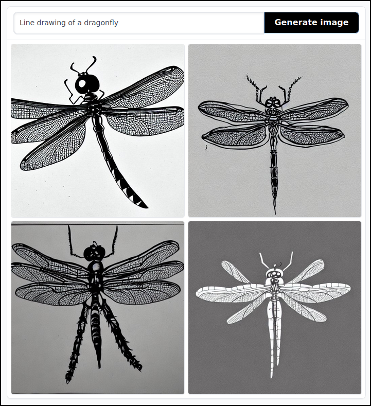 dragonfly line drawing 2