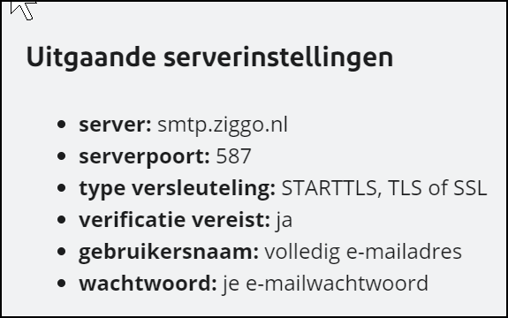 Vraag 30201 afbeelding 1 SMTP instellingen e mailprovider 2