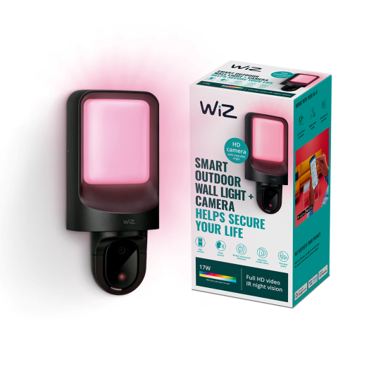 Signify WiZ buiten wandlamp en camera en box
