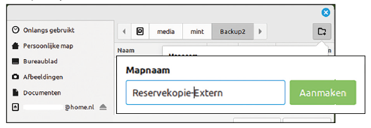 13 Via Computer media usernaam Backupschijf naar Reservekopiemap maken 2