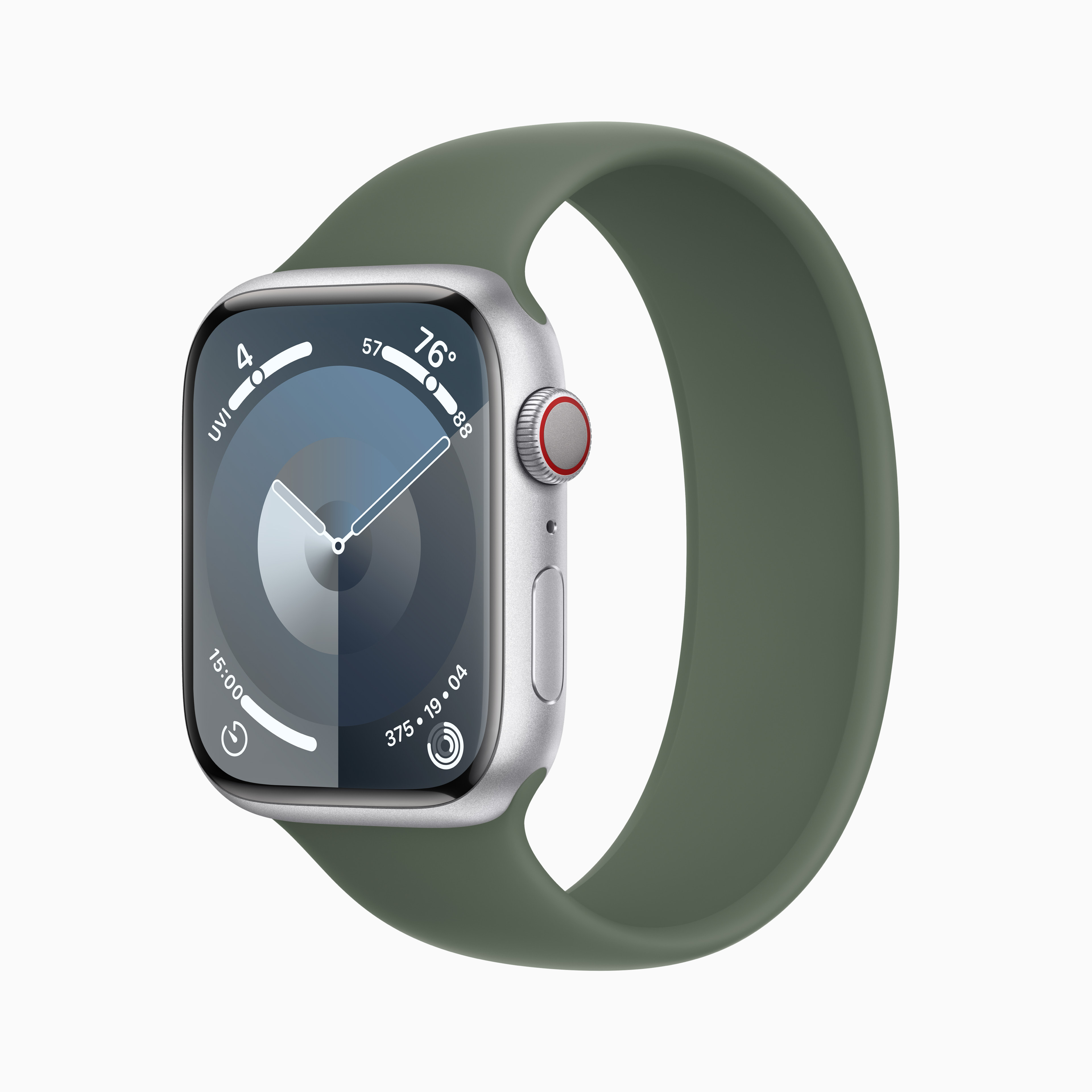 Apple Watch S9 silver aluminum Solo Loop olive 230912