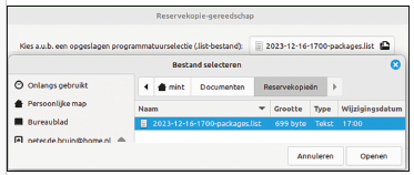 06 Selectie van de Lijst backup 2