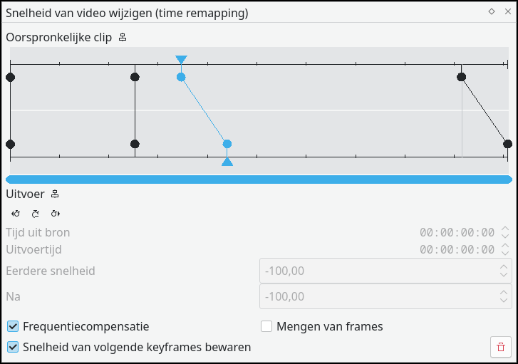 Afb. 25 Keyframes reeds aangebracht vertraging ingesteld 2