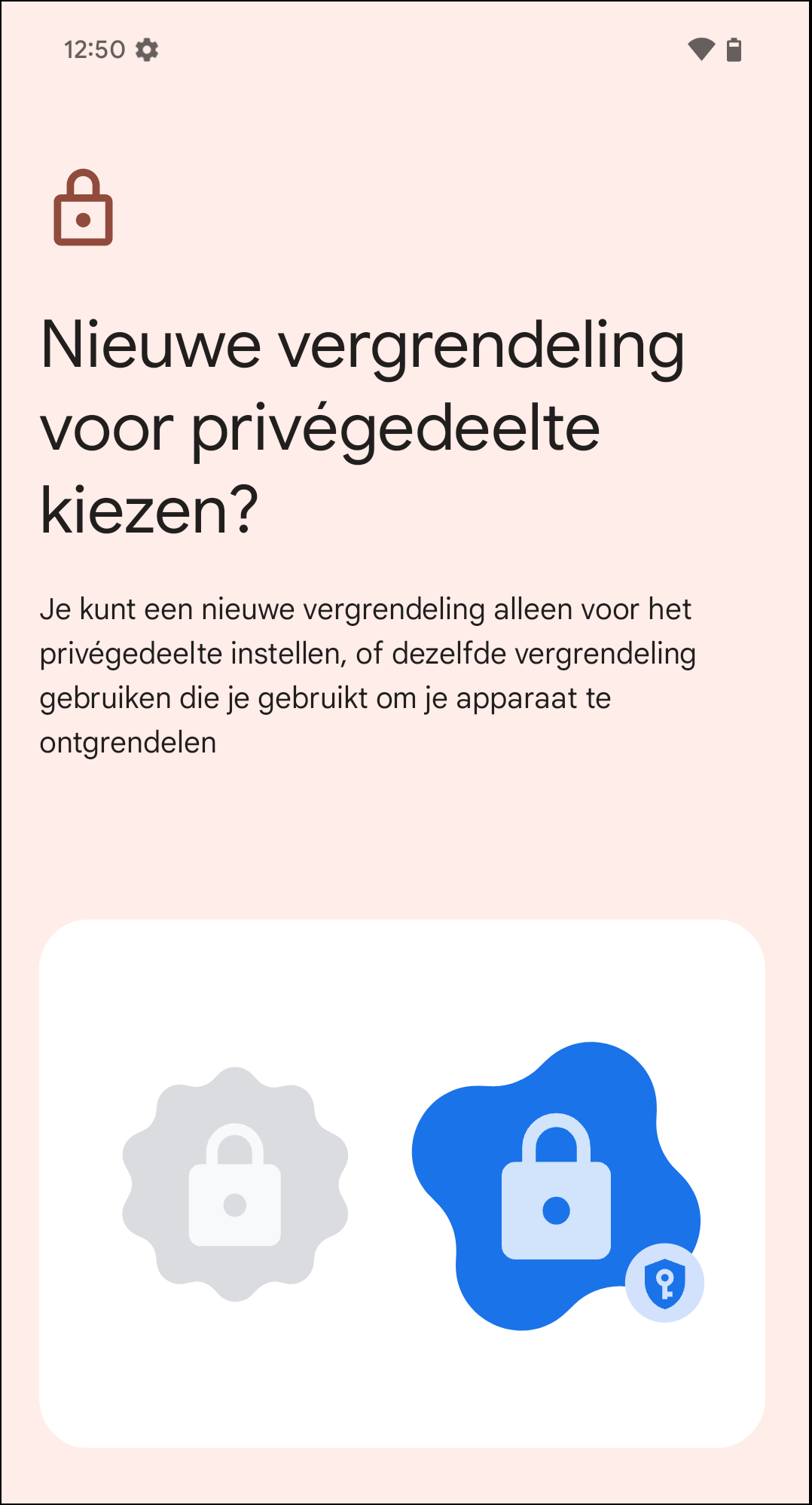 Choosing between locking method Android 15 1