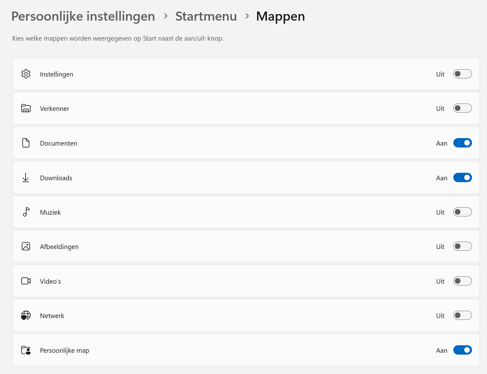 Persoonlijke mappen