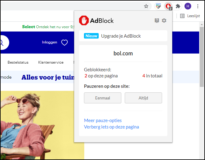 Schermafbeelding AdBlock 2