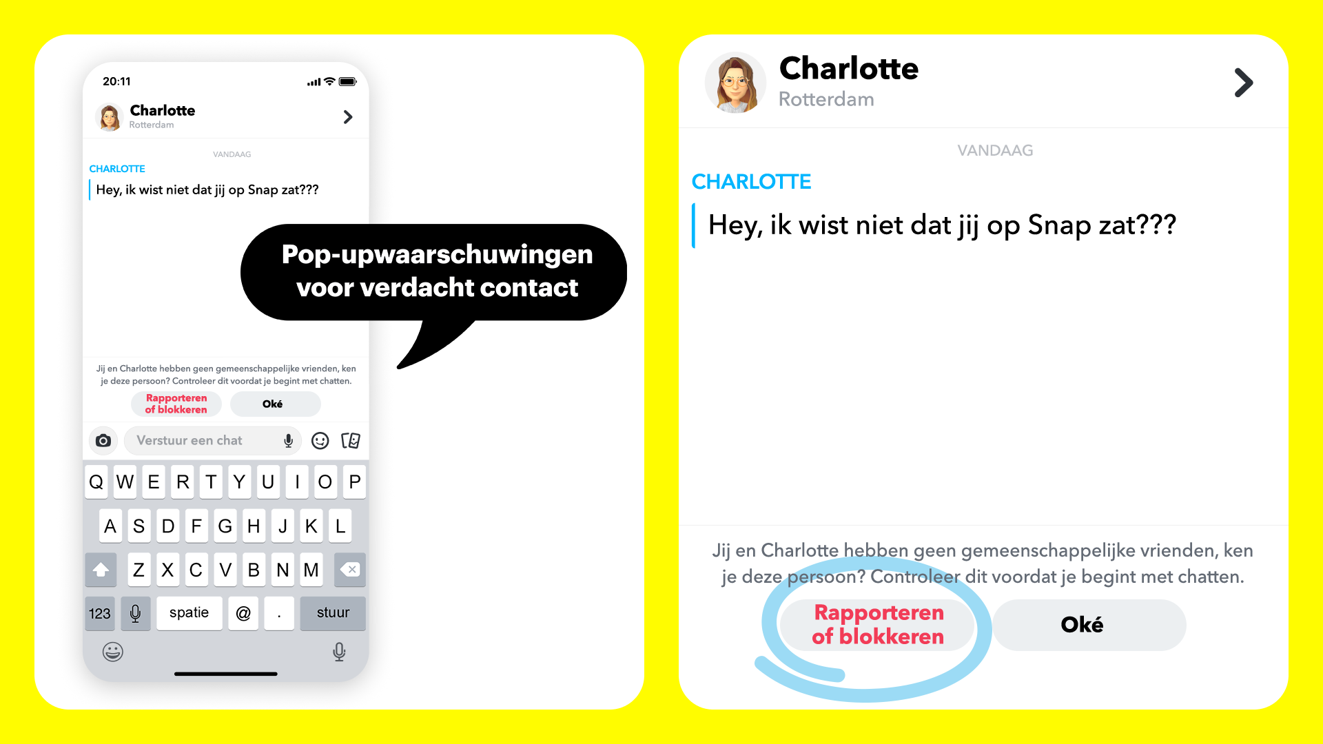 Snapchat pop up waarschuwing online