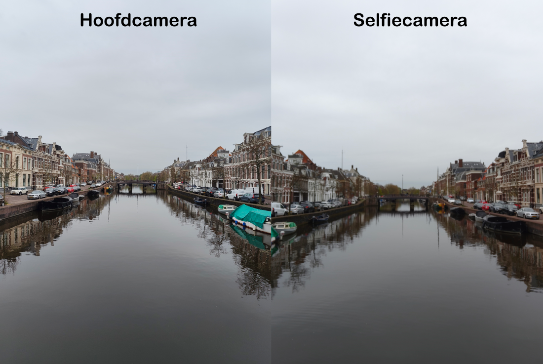 Vergelijking selfie hoofdcamera
