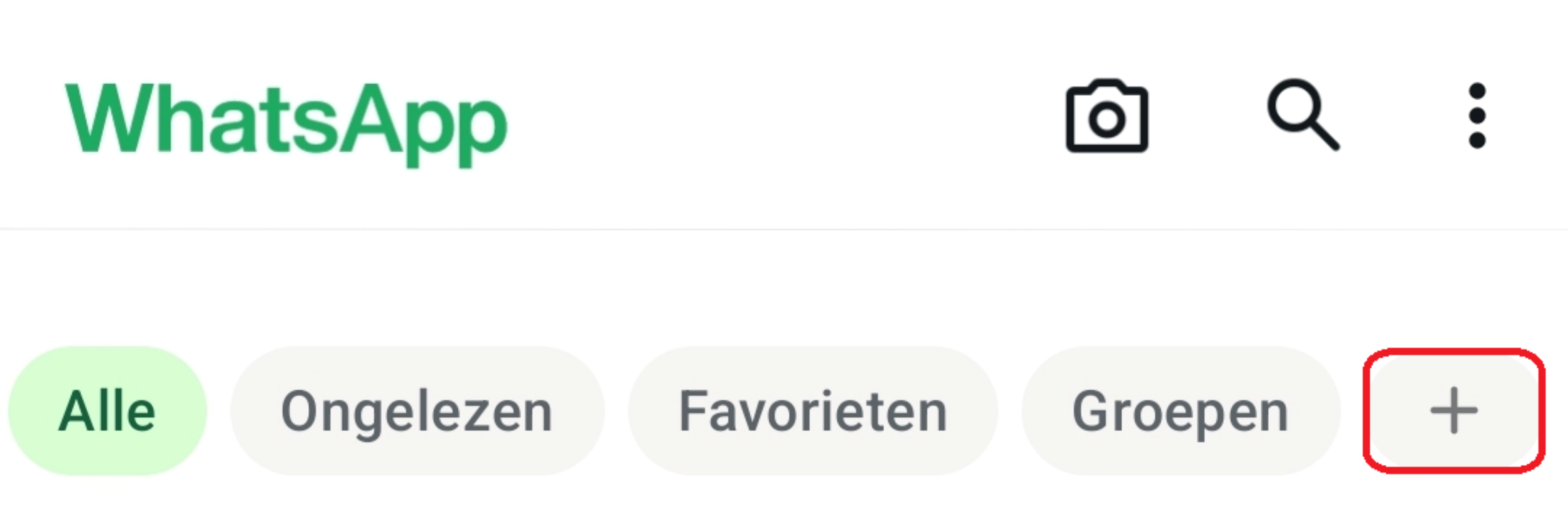 WhatsApp Bekijk je Filteropties