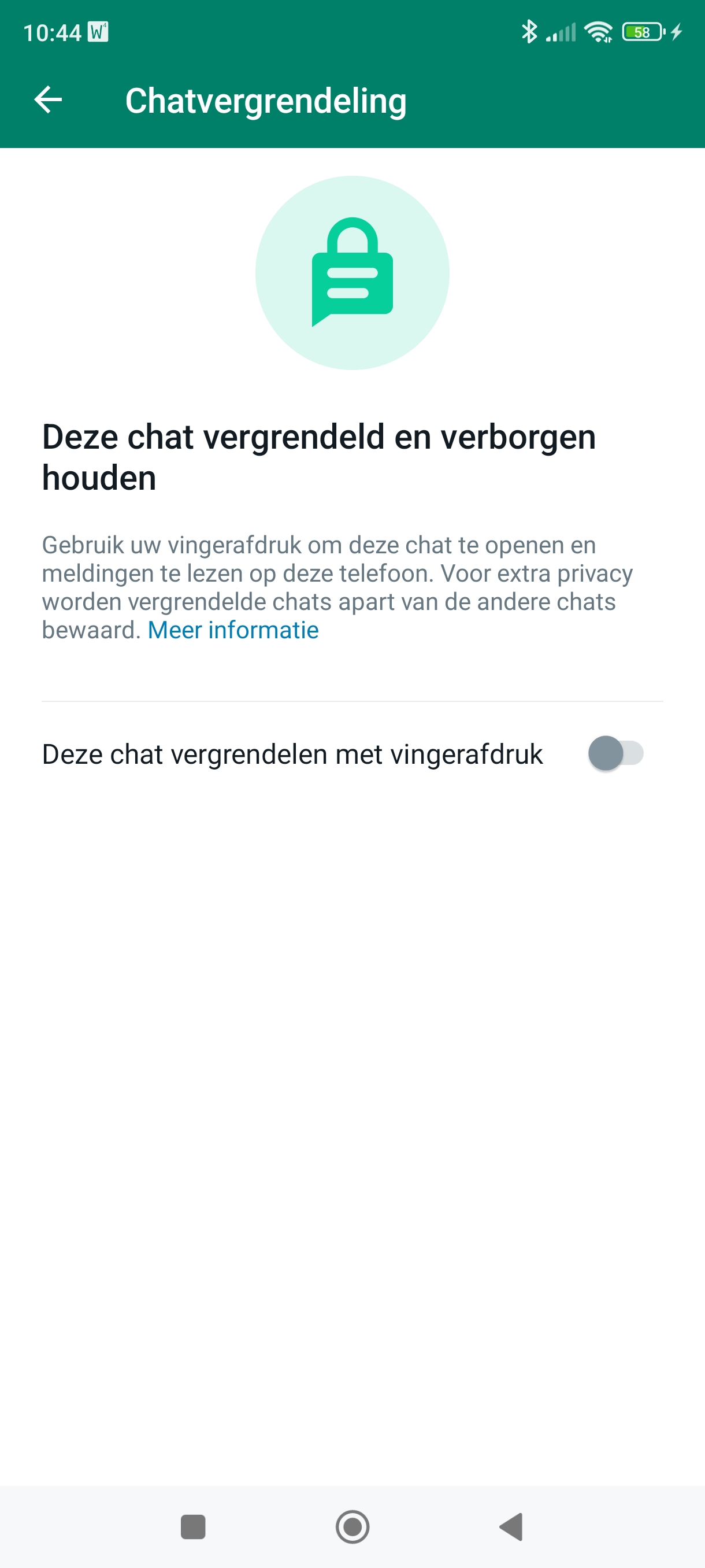 Whatsapp chatvergrendeling menu 2