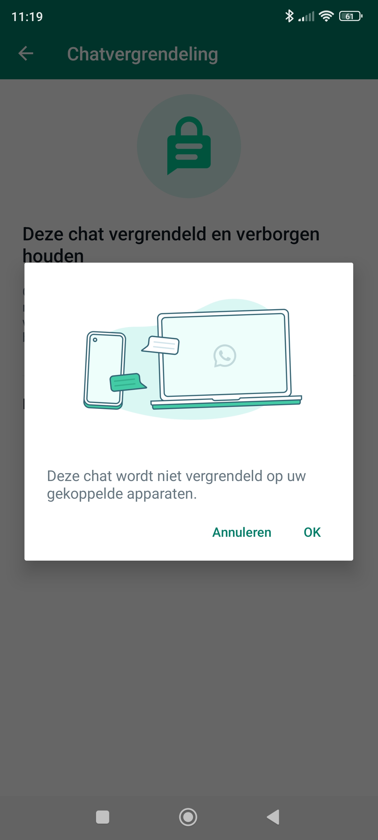 Whatsapp chatvergrendeling menu 3