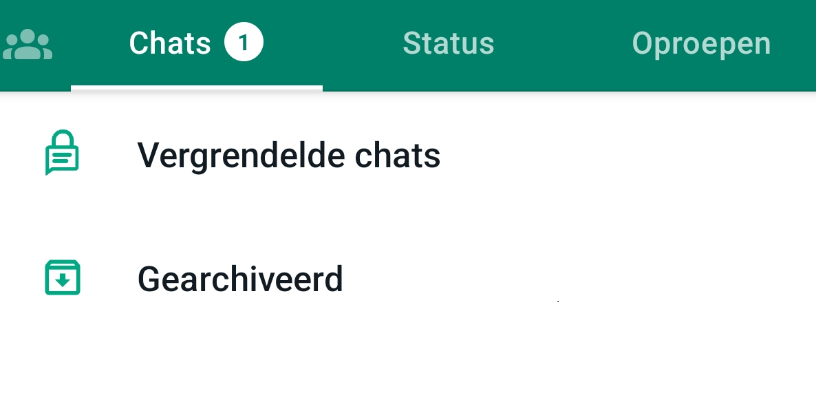 Whatsapp chatvergrendeling menu verborgen uitsnede 1
