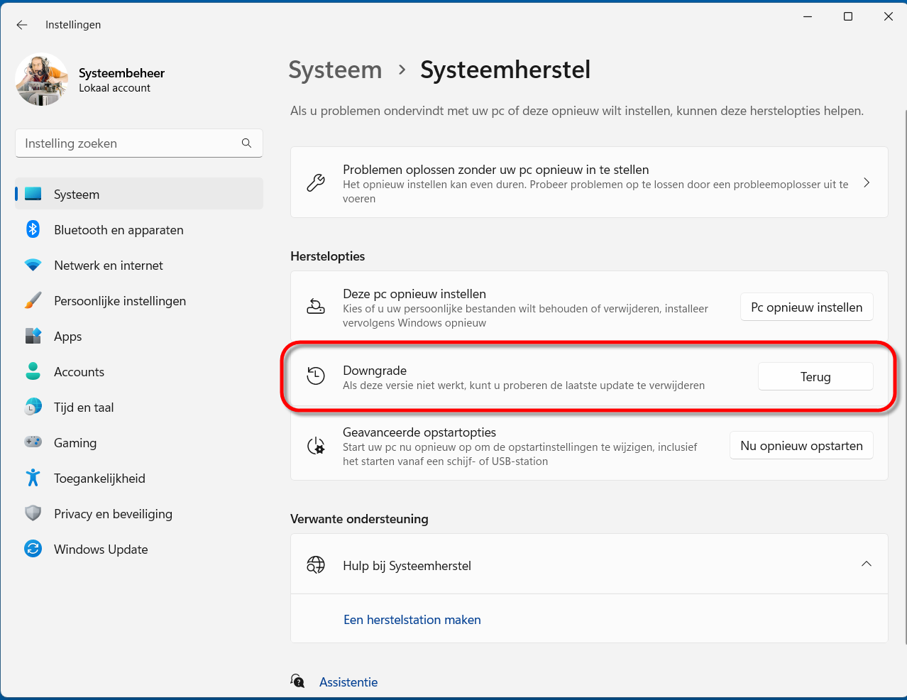 Windows 11 22H2 Update downgrade