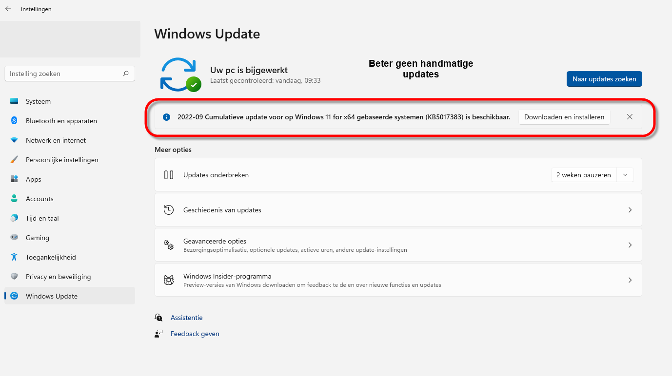 Windows 11 22H2 Update downloaden en installeren