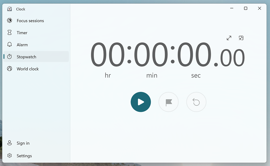 Windows 11 stopwatch functie