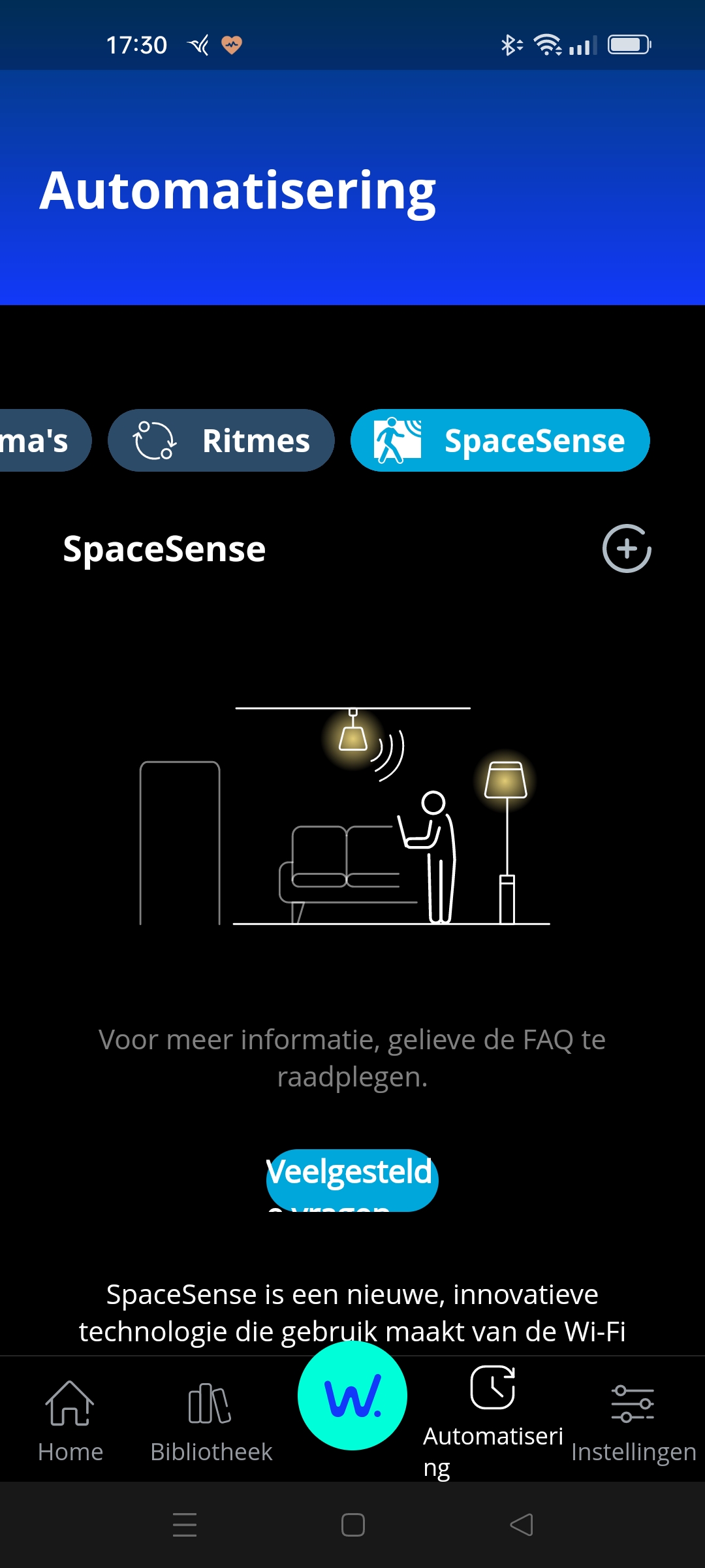 Wiz SpaceSense in app