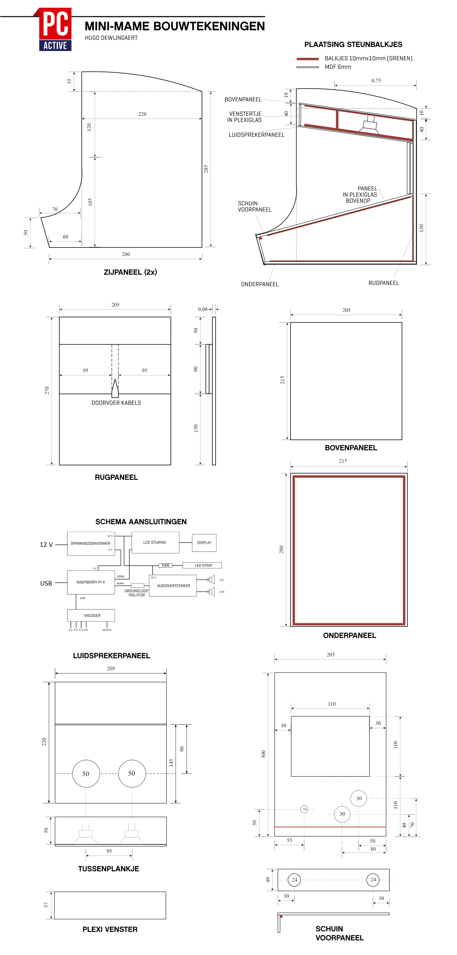 bouwplan mini-arcadekast