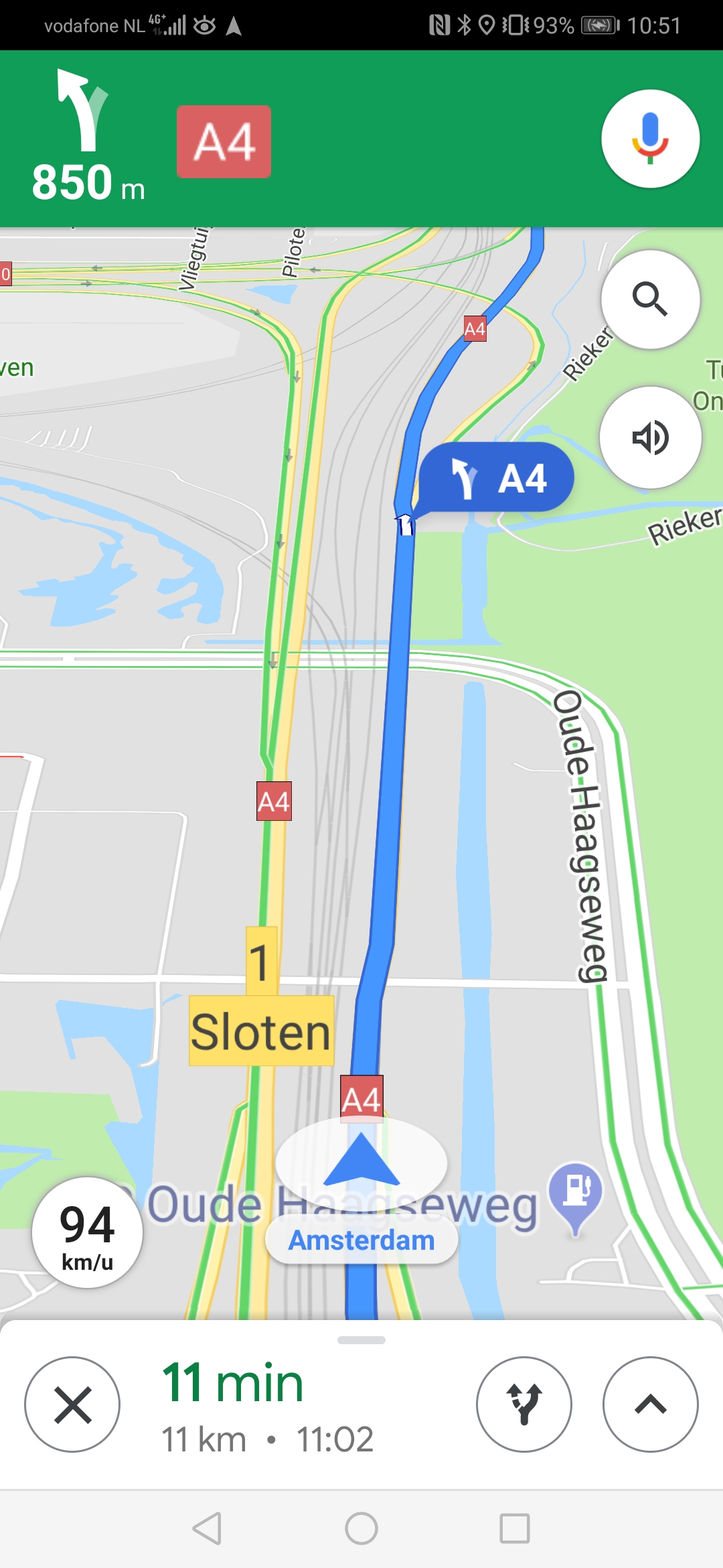 Google Maps sneleheidsmeter