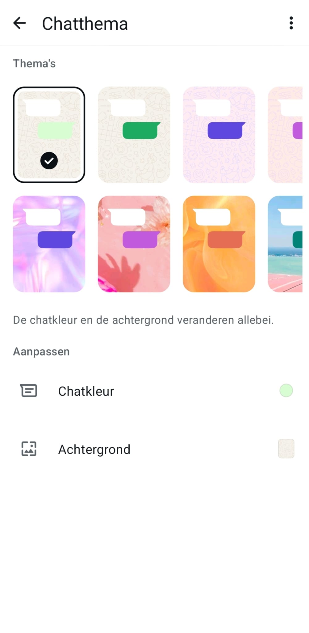 WhatsApp Chat Instellingen
