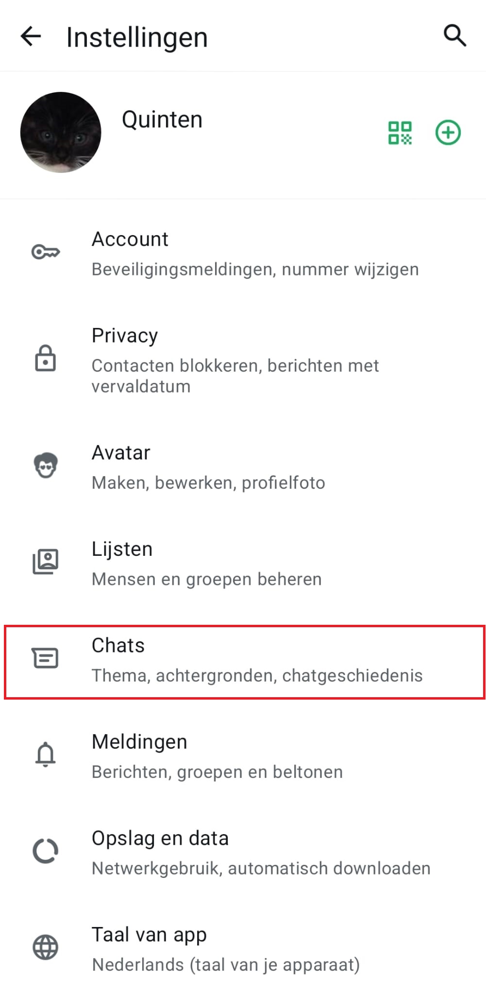 WhatsApp Instellingen