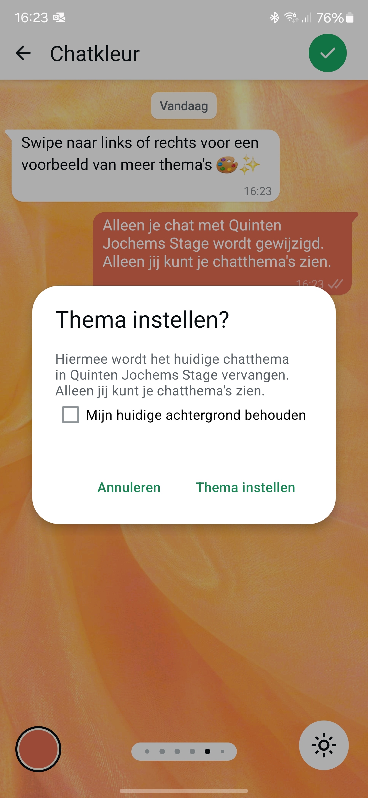 WhatsApp chatthema wel bevestigen Rob online