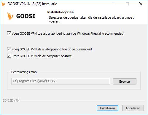 goose installatie