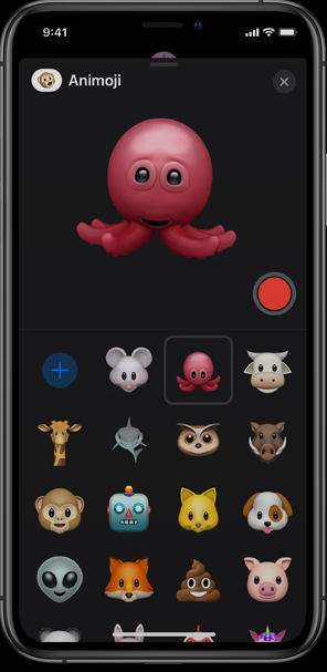 iOS 13 dark mode met emoji