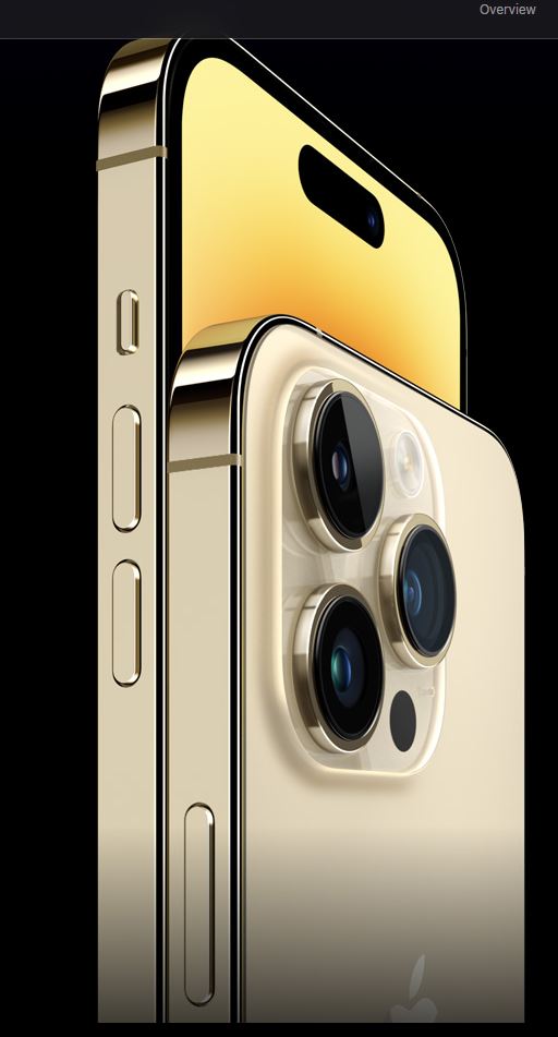 iPhone 14 Pro Gold staand
